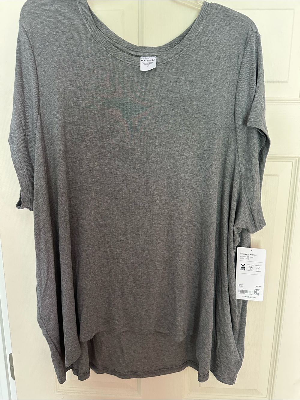 Athleta Gray Draped Short-Sleeve Tunic